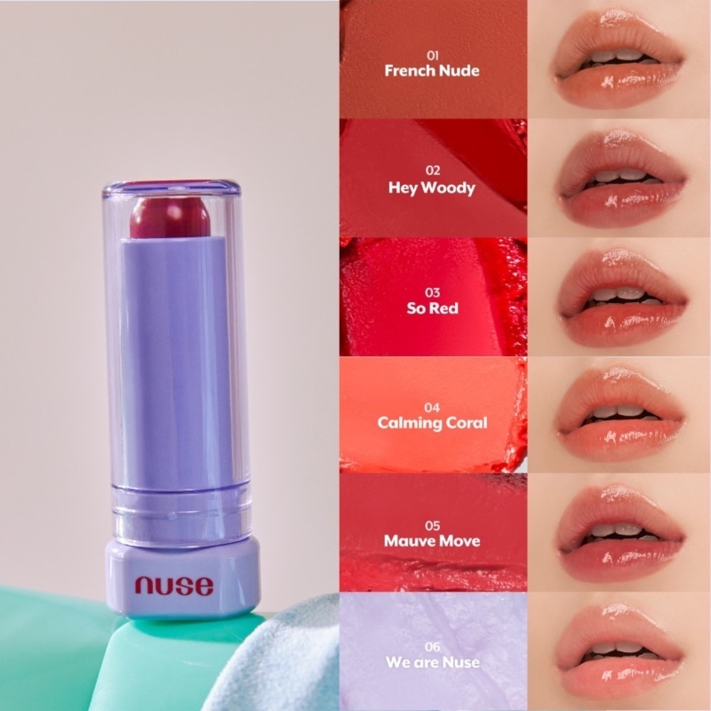 nuse CALMIMG CORAL Color Care Lip Balm 04 | NEW | K-Beauty | Nooz #4 Lipbalm - Picture 4 of 16